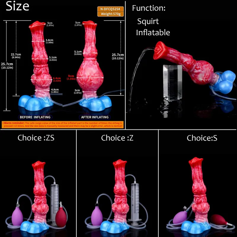 Silicone Inflatable Ejaculation Knot Dildo Adjustable Girth Squirting Fantasy Horse Penis Adult Sex Toys Anal Dilator