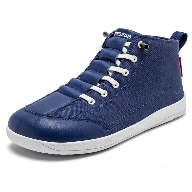 Mid-Top Canvas Boots Unisex Barefoot Wide Width Minimalist Shoes Zero-Drop Trail Running Sneakers