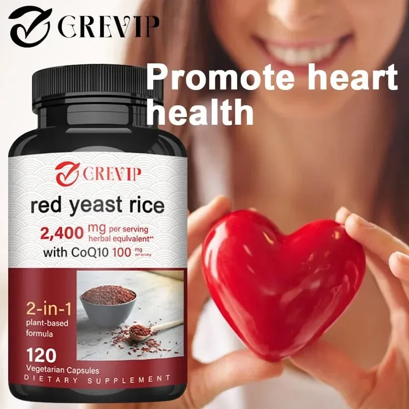 Red Yeast Rice 2400mg - Cholesterol Supplement Supports Overall Health Promotes Heart and Immune Health Antioxidant