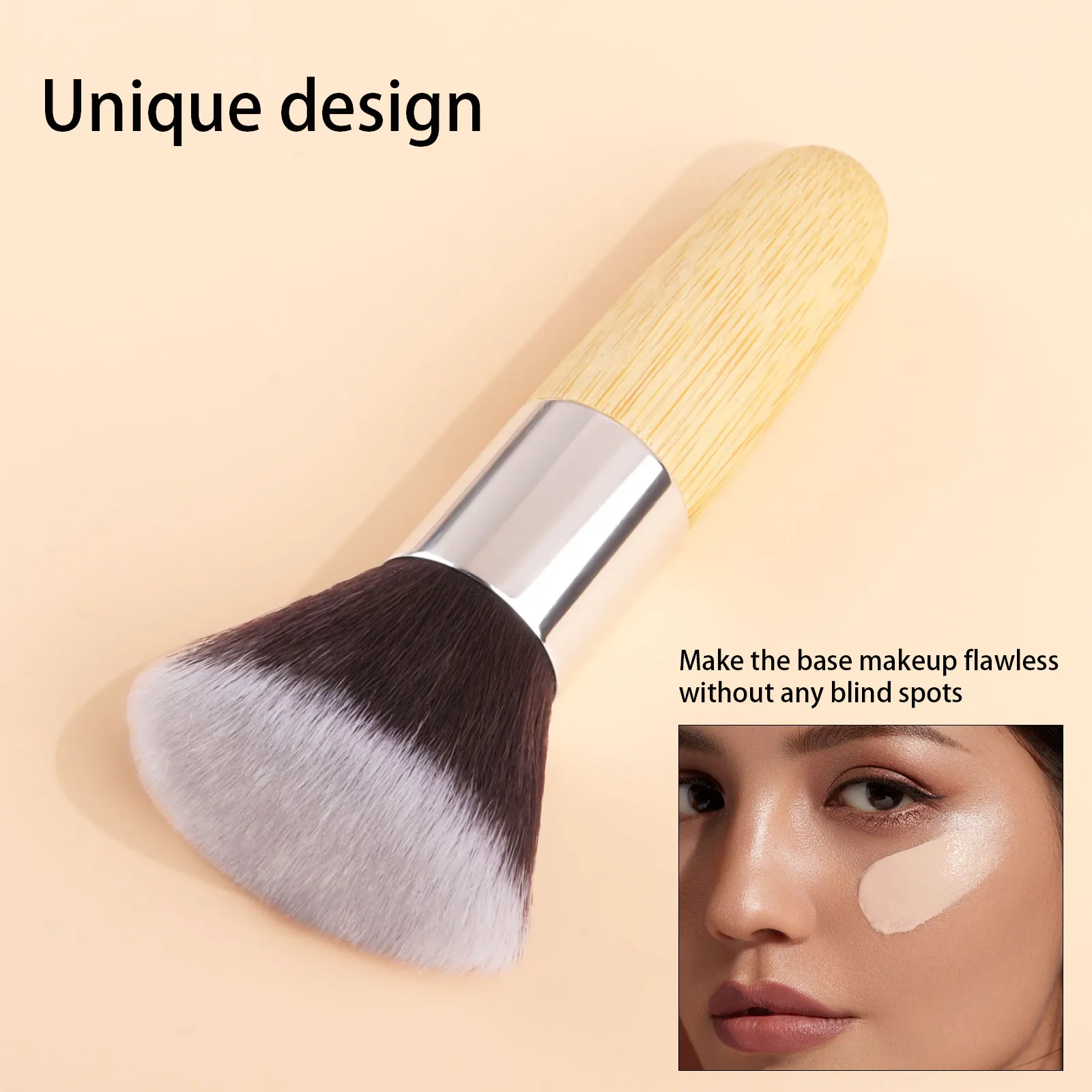 1pc Soft Make up brushes Foundation Powder blusher blending contour Professional High quality with powder puff with 6 fingers