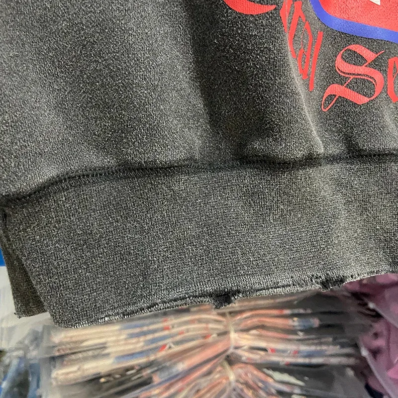 Autumn Winter Classic Overlapping Logo Print Saint Sweatshirts Men Women Couple Colorful Letters Graffiti Washed Black Pullovers