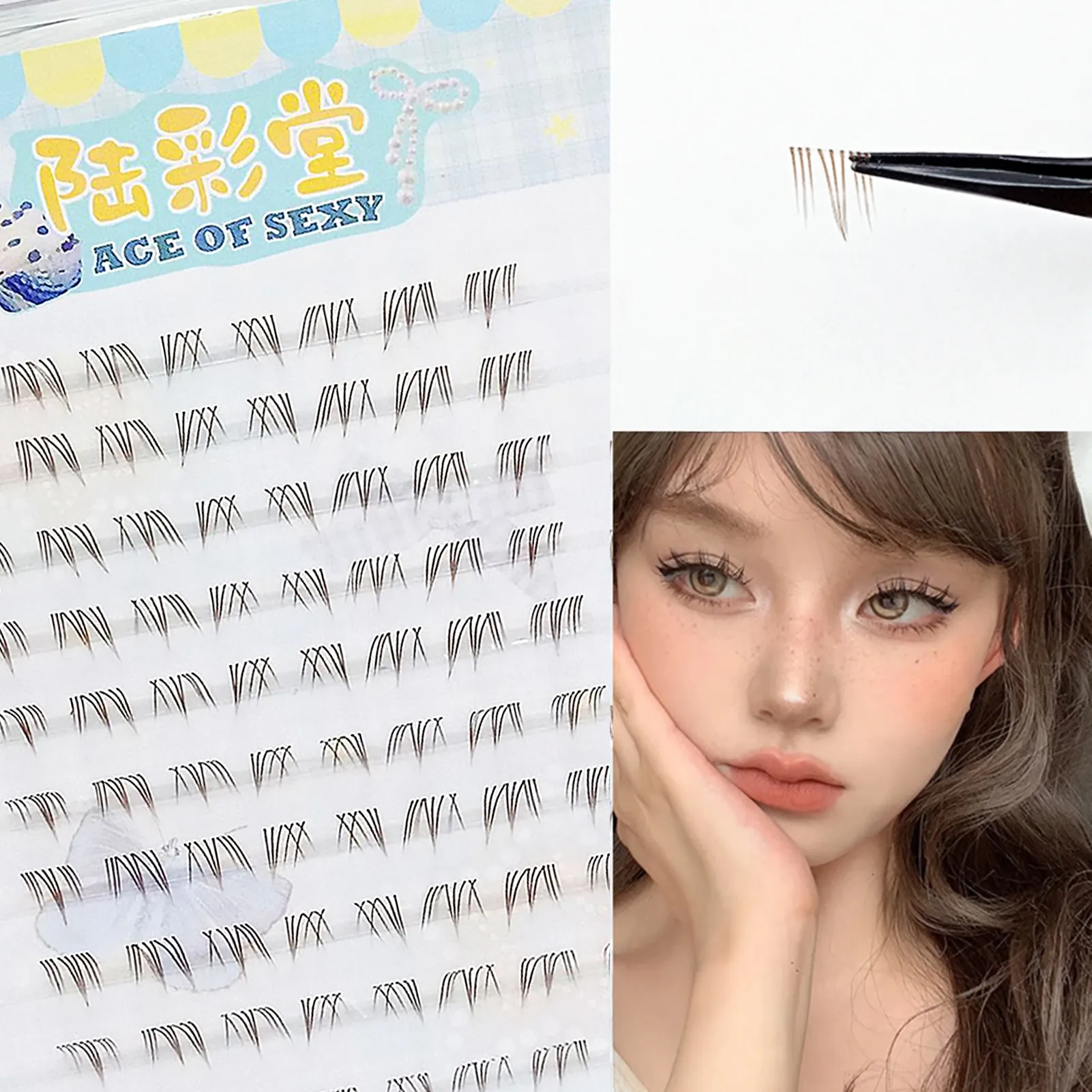 6-7mm ACE Dense Cat Korean Lower Eyelashes Air Fairy Fake Eyelash Segmented Natural Under Lashes Extension Manga Eye Makeup Tool