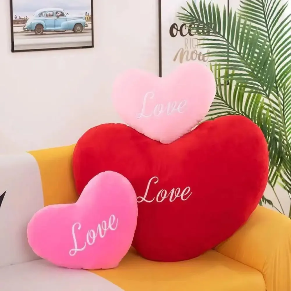 New Heart Shape Heart Plush Pillow Pink Color Valentines gift Soft Pillow Red Color Stuffed Pillow for Birthday