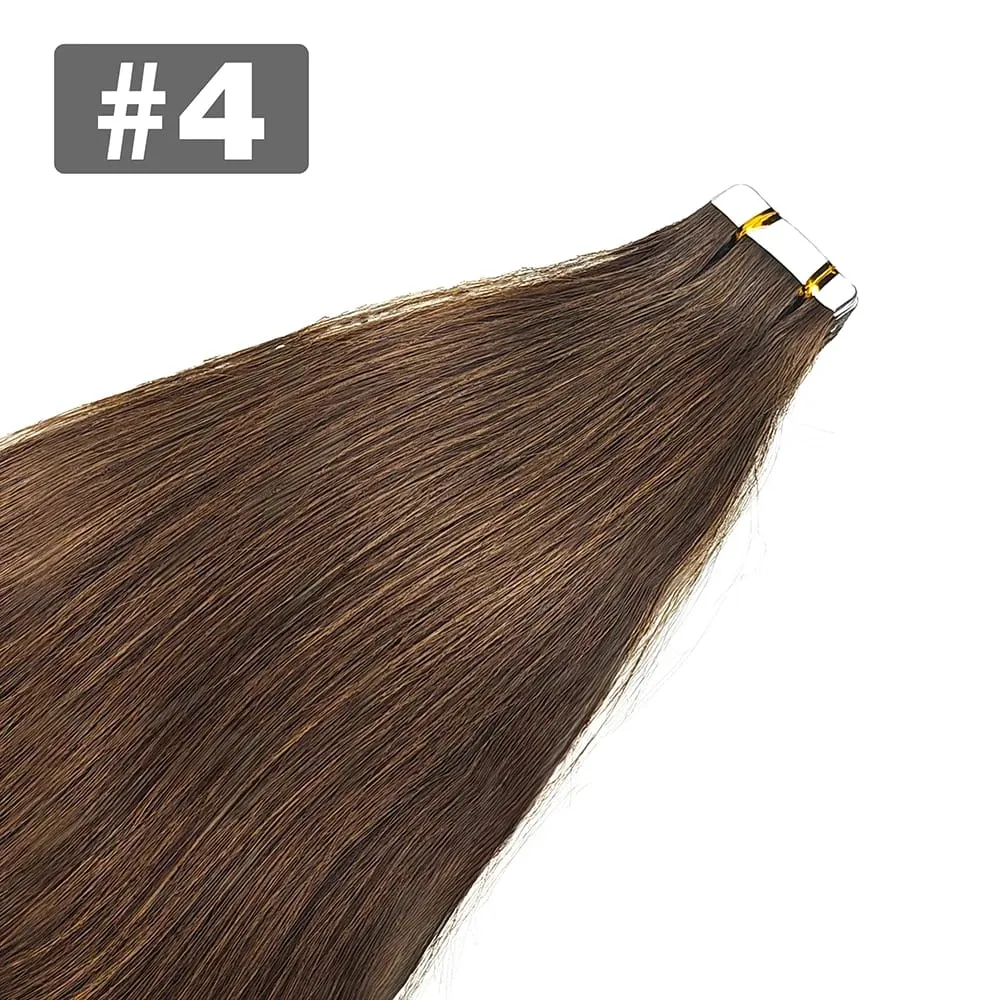 100% Human Hair Tape in Hair Extensions Skin Weft Silky Straight Remy Hair Extensions to Add Hair Volume&Length Natural Look