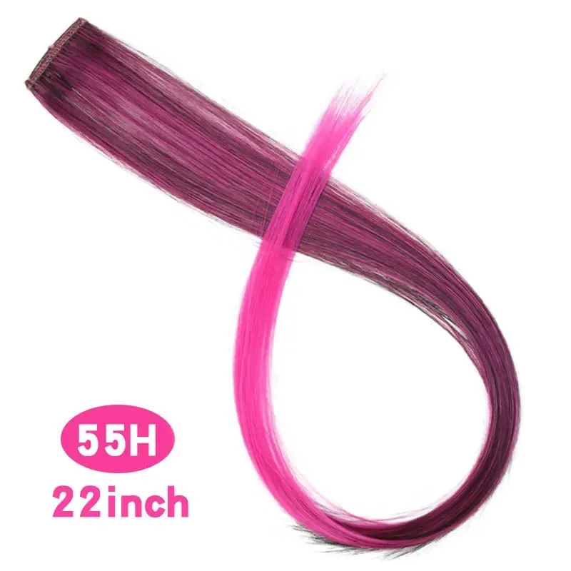 Fashion Color Hair Pieces Hanging Ear Dye Hair Extensions Color Strips One Clip Long Hair Extensions for Woman Daily Use
