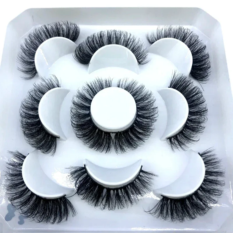 New Cat Eye Lashes 5/7/10 pairs 3D Faux Mink Eyelashes Winged Fluffy Fake Lashes Soft Natural long Full Strip Lash Make