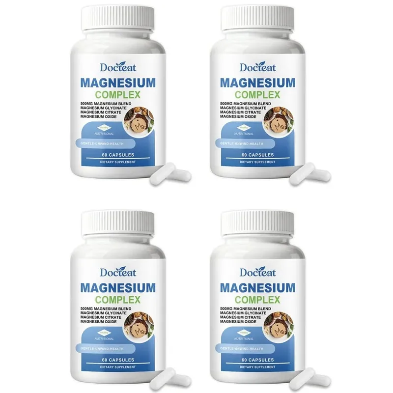 Docteat Magnesium Complex Capsules with 500mg Magnesium Blend Supports Nerve Health and Energy Metabolism Daily 60 Capsules
