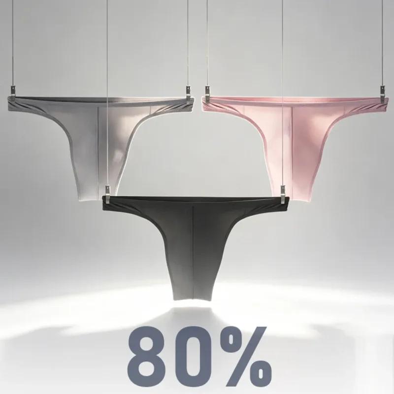 Eis Seide Tangas Männer Sexy Unterwäsche Weiche Rippen G-string Atmungsaktive Unterhose Nahtlose Höschen Männliche Dessous Ausbuchtung Beutel Briefs