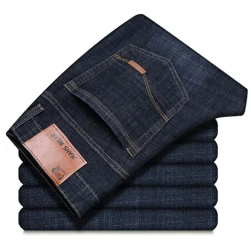 2025 New Business Men's Jeans Casual Comfortable Straight Stretch Fashion Classic Premium Blue Black Denim Pants Large Pants — image 9