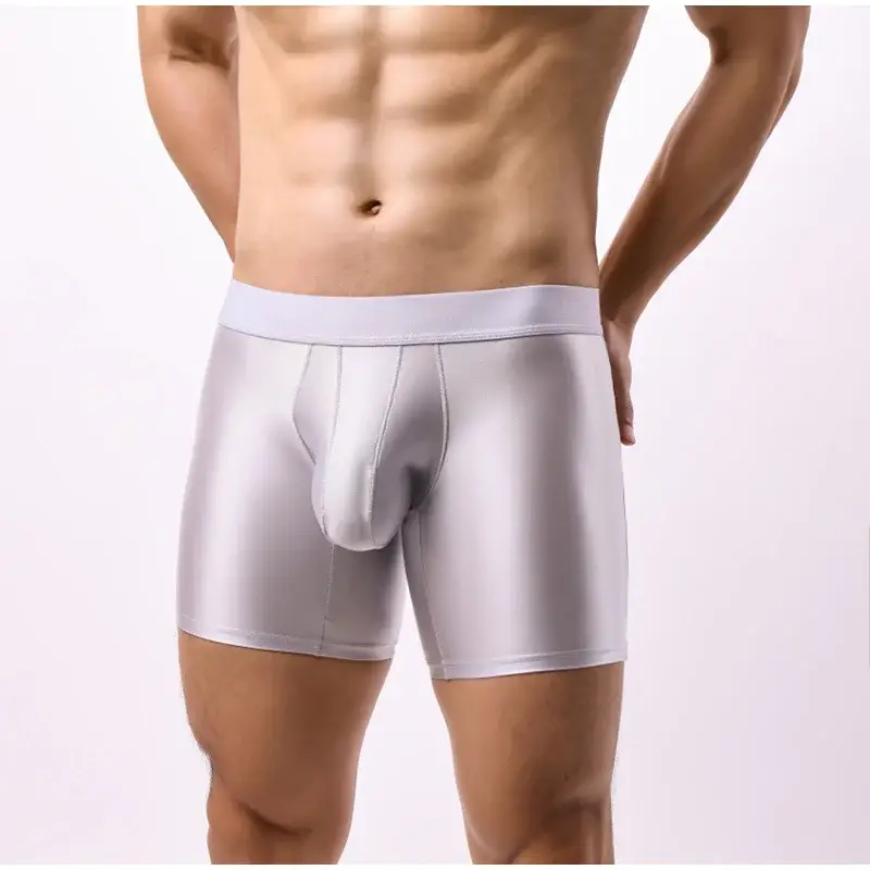 M-xxl Mens Underwear Boxers Solid U Pouch Panties Para sa Lalaki Extended Leg Boxer Shorts Homme Middle Waist Sports Underpants Lalaki