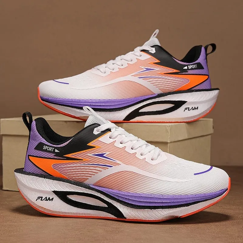 Men Marathon Sports Running Shoes Carbon Board Breathable Lightweight Women's Comfortable Autumn Christmas Athletic Sneakers