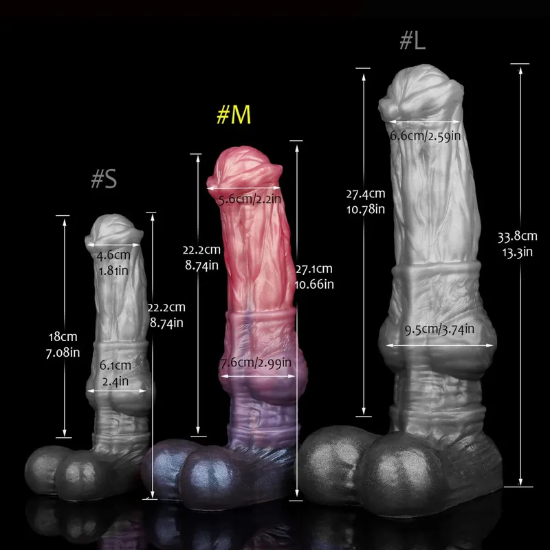 3 size S M L Colorful Large Long Silicone Fantasy Horse Dildo With Suction Cup Anal Dildo Penis Sex Toys for Women Men