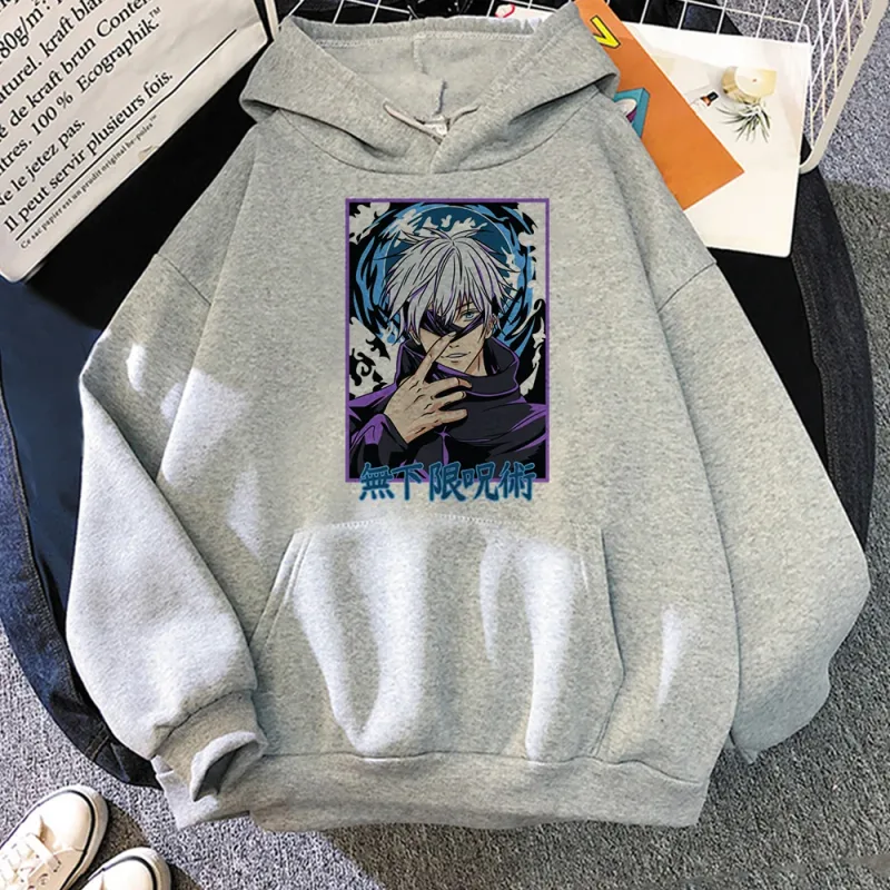 Anime Jujutsu Kaisen Manga Gojo Satoru Graphic Hoodies Vintage Oversized Hooded Long Sleeves Cotton Hoodie Men Women Clothes