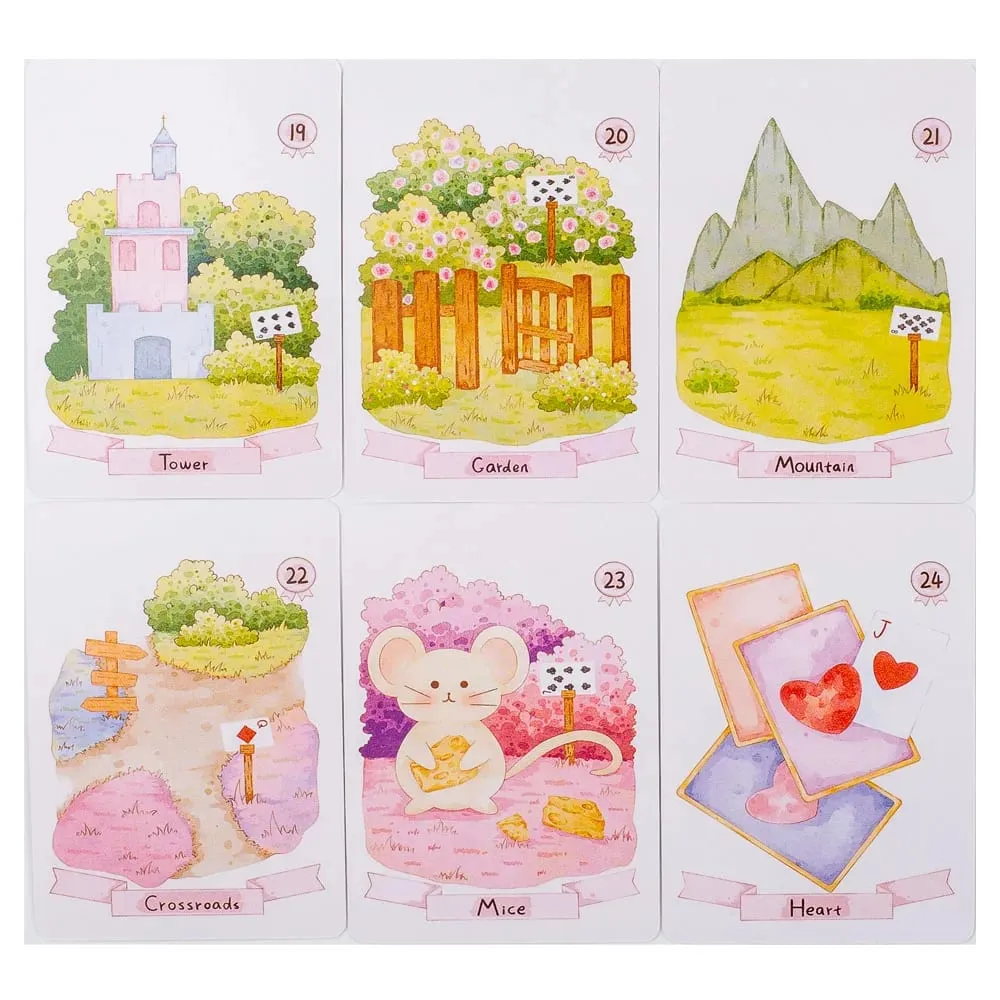 Rana 42Pcs Psychic Dream Lenormand Tarot Deck Wizard Oracle Cards Prophecy Deck 8.9*5.7cm for Divination And Oracle Reading