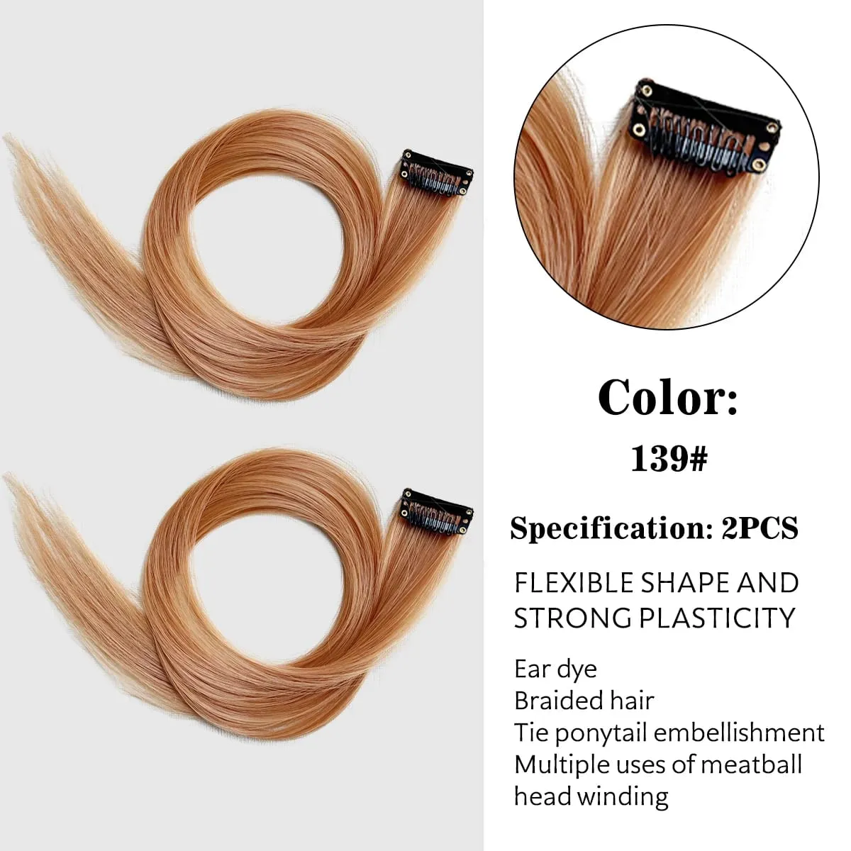 Synthetic Colored Clip In Hair Extensions Straight Highlight Hair Streaks Rainbow Hanging Hair Pieces Hairpiece For Women Party