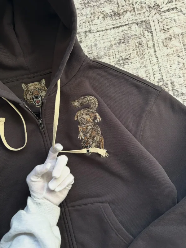 Lalaking Dragon Embroidered Hoodie Japanese Sukajan Style Fleece Lined Pullover Hooded Sweatshirt Loose Casual Streetwear Tops Bago