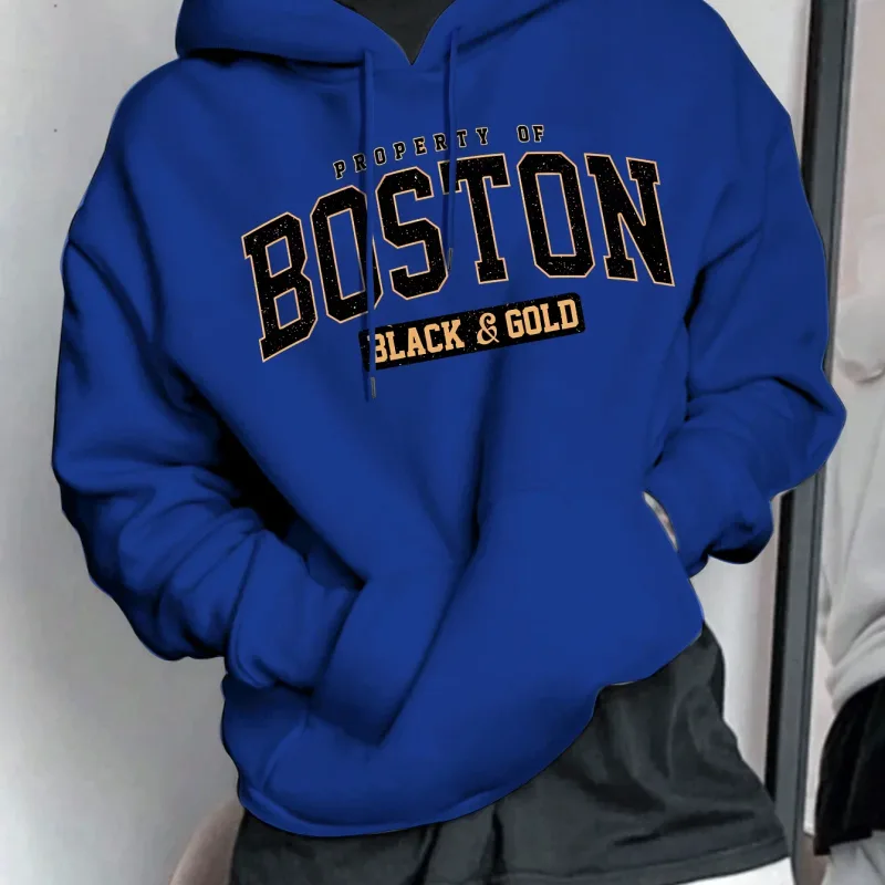 Men's hooded sweatshirt - American retro casual loose-fitting pullover shirt