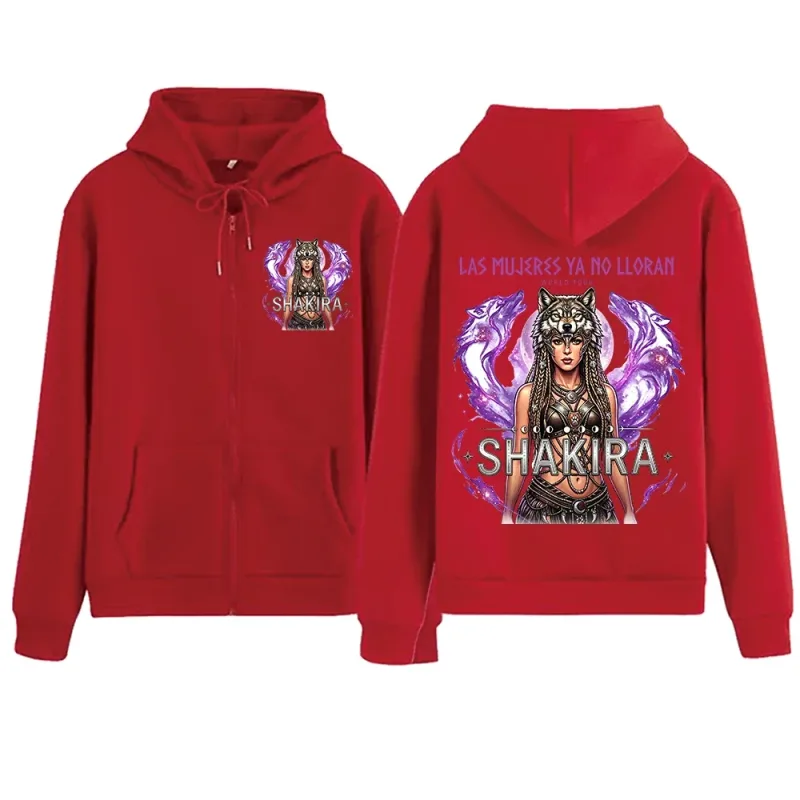 2026 Shakira Las Mujeres Ya No Lloran World Tour Zipper Hoodie Man Woman Harajuku Long Sleeve Streetwear Sweatshirts
