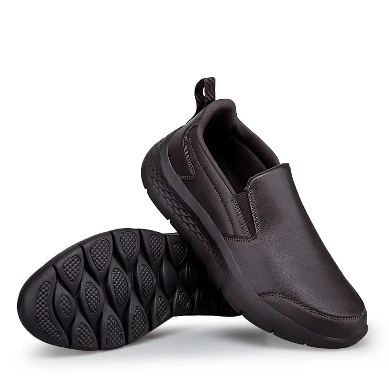 Plus Big Size 47 48 Men's Slip-On Leather Sneakers Casual Sports Walking Shoes Waterproof Comfortable Sneakers