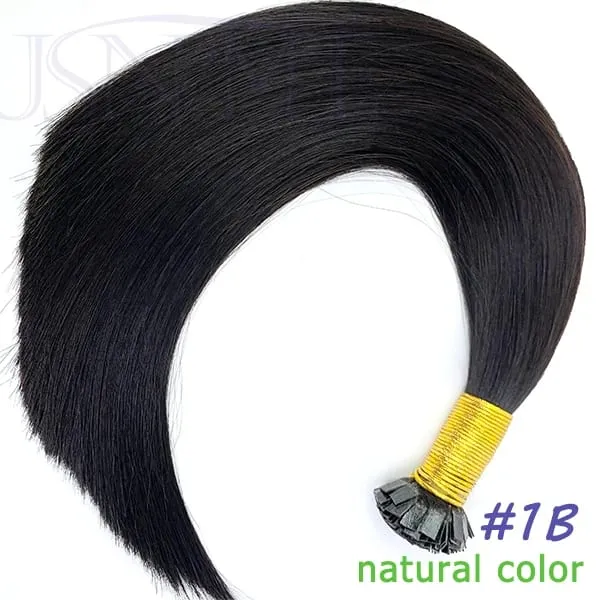Virgin Hair Flat Tip Hair Extensions Natural Real Human Hair Fusion Capsule Keratin Brown Blonde 1g/pramínek 14-22 palců pro ženy — image 8