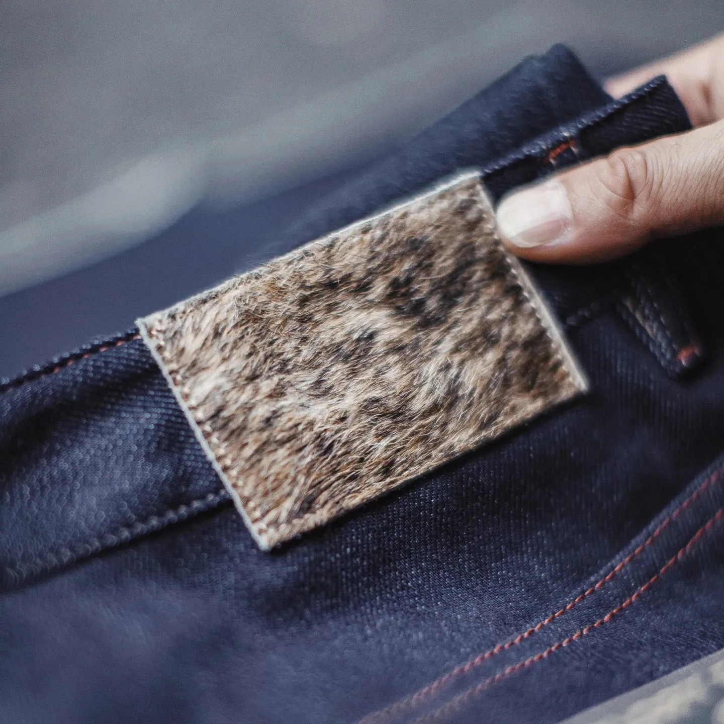 Maden Men's 100% Cotton Vintage Selvedge Raw Denim Jeans with Horse Hair Leather Patch Straight Trousers for Spring Fall Pants