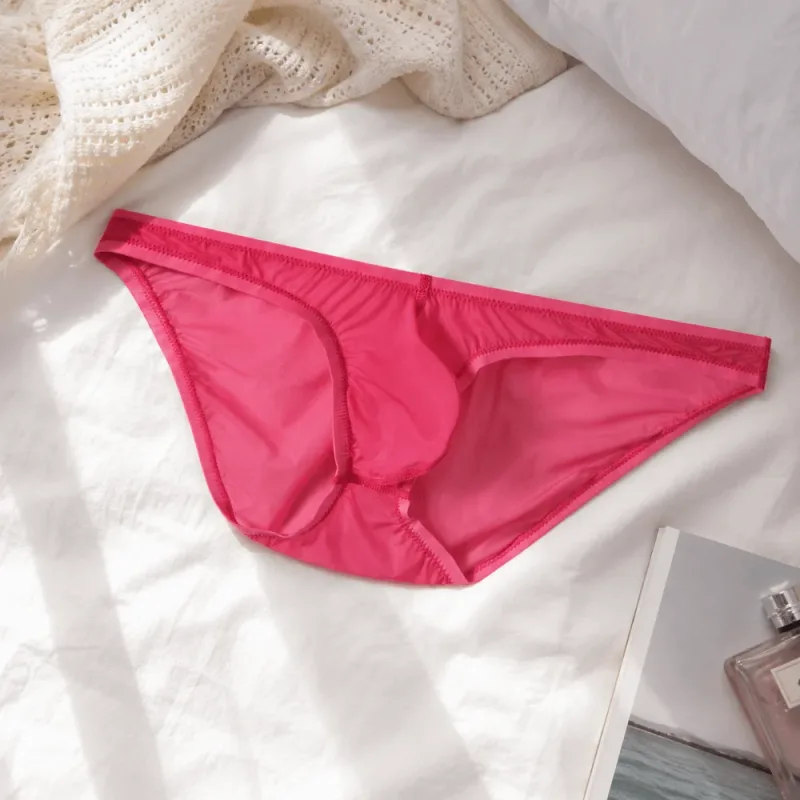 Breathable Low Waist Ice Silk Briefs Transparent Lingerie Bikini Briefs Ultra-Thin Mesh Men's Triangle Panties Summer — image 9