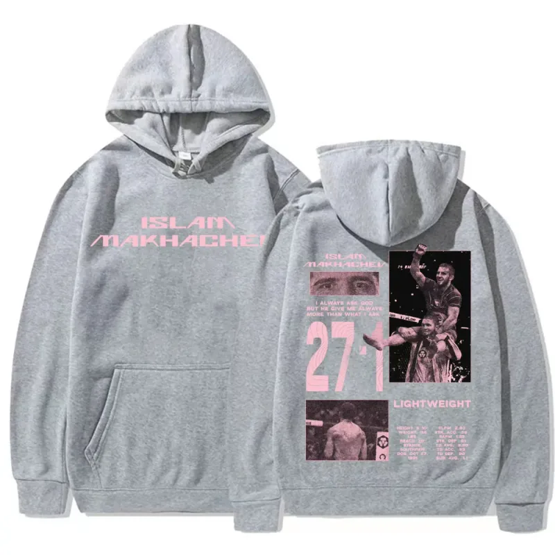 Limited Islam Makhachev Vintage Graphic Hoodies Men's Harajuku Fashion Classic Sweatshirts Casual Fleece Long Sleeve Pullovers