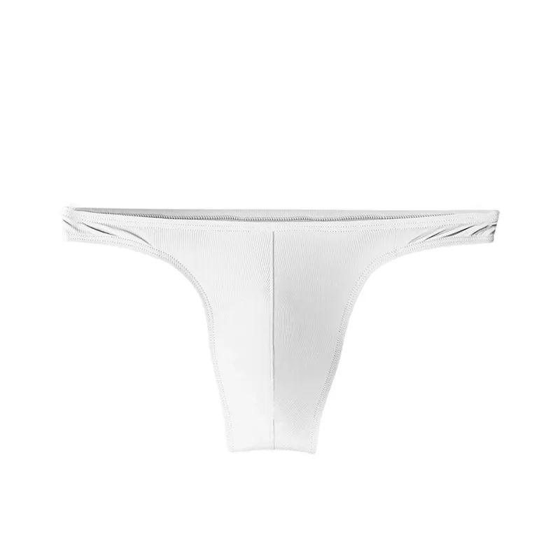 Eis Seide Tangas Männer Sexy Unterwäsche Weiche Rippen G-string Atmungsaktive Unterhose Nahtlose Höschen Männliche Dessous Ausbuchtung Beutel Briefs