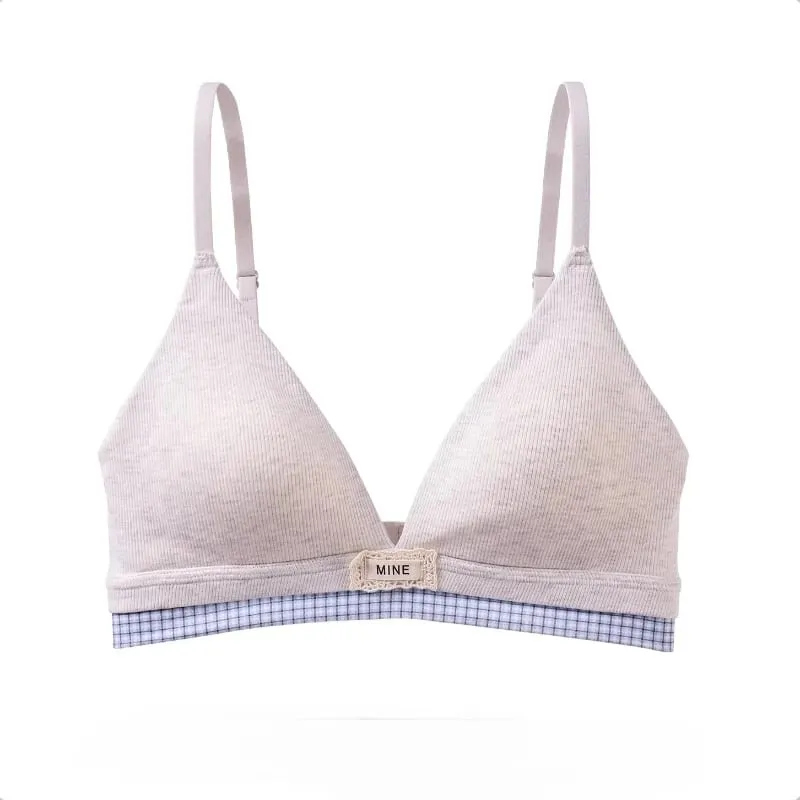 Summer New Sweet Modal Cotton Bra Set Wirefree Lift & Support Small Bust Gathering Anti-Sagging Large Cups Sexy Slimming Look