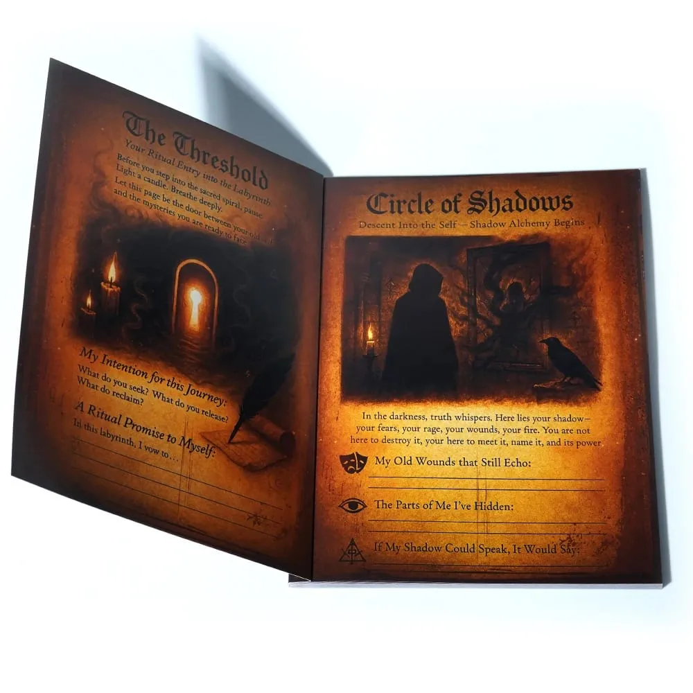 The Sacred Labyrinth a Witch's Self-Discovery Codex Explore 74 Pages of Mystieal Self-Diseovery Shadow Work Grimoire Growth Work