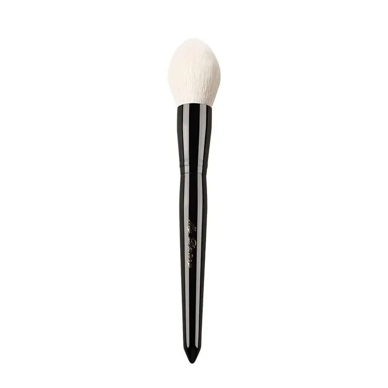 Las brochas de maquillaje originales de lujo naturales de punta larga de pelo de cabra con mango negro Kit de herramientas cosméticas para rubor en polvo resaltar sombra