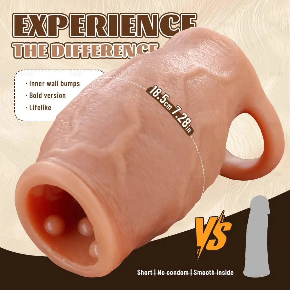 Sexy Thicken Cock Sleeve Penis Lock Penis Ring Adult Sex Toy For Men Dick Enlarged and Soft Silicone Penis Sleeve Enlargement