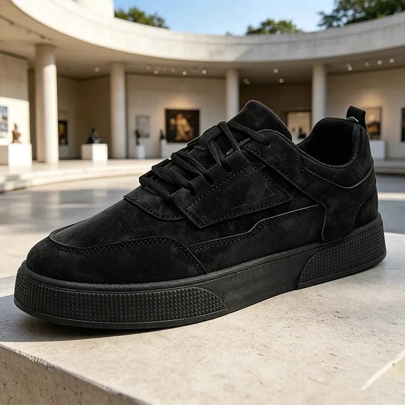 Men's Suede Casual Sneakers Low Top Lace-up Skateboard Shoes Fashion Breathable Streetwear Men's Flat Shoes
