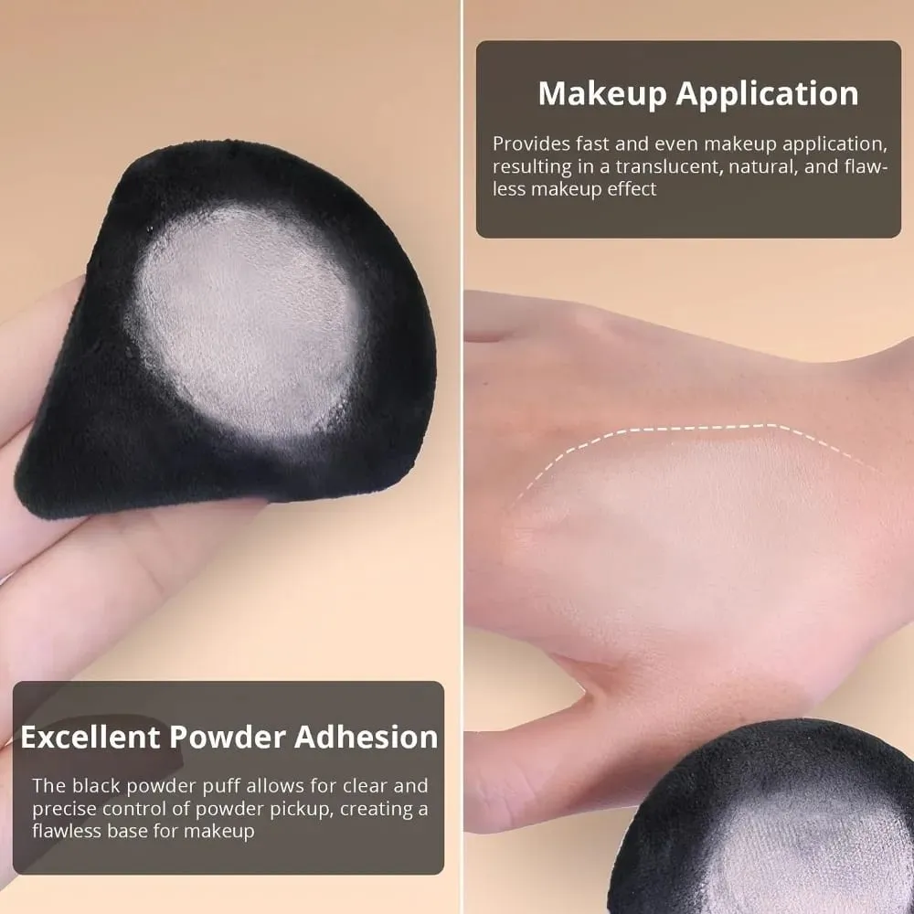 2/5/10Pc Black Triangle Powder Puff Facial Makeup Sponge Soft Velvet Cosmetics Puff Mixer Beauty Foundation Soft Skin-Friendly