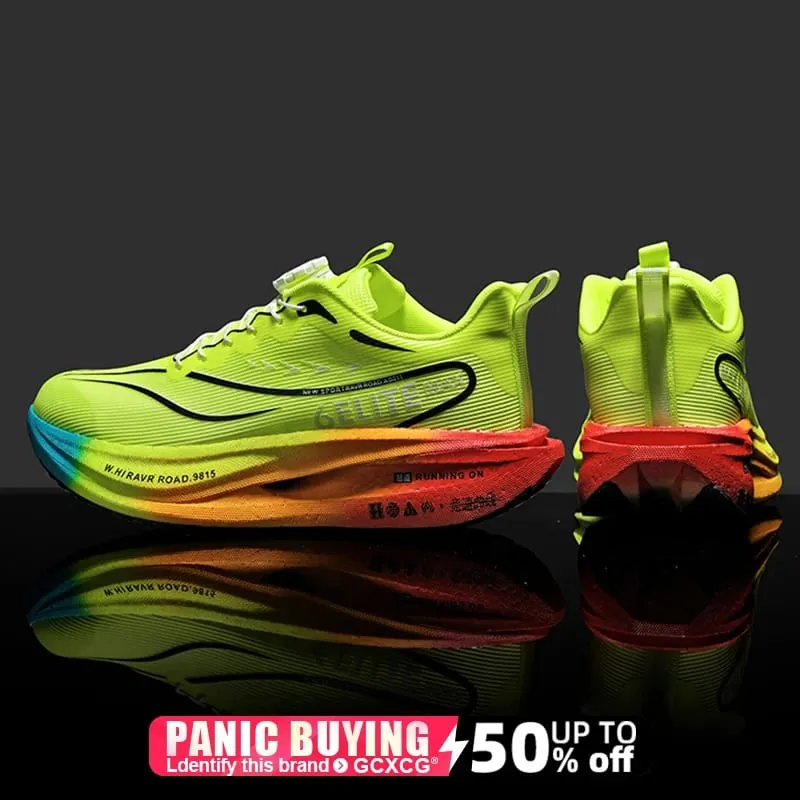 Men Running Shoes Carbon Board Speciality Marathon Sports Breathable Lightweight Women's Comfortable Athletic Nonskid Sneakers