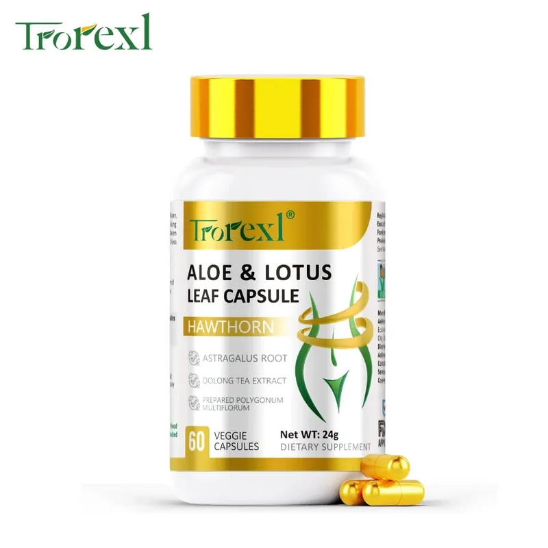 Aloe & Lotus Leaf Capsules Flat Tummy Pills Appetite Suppressant Detoxification Preserve Lean