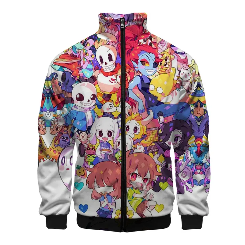 Luxury Popular Sans Undertale 3D Print Zipper Raglan Jacket Windbreaker Boys/Girls Comfortable Stand Collar Jackets Coats