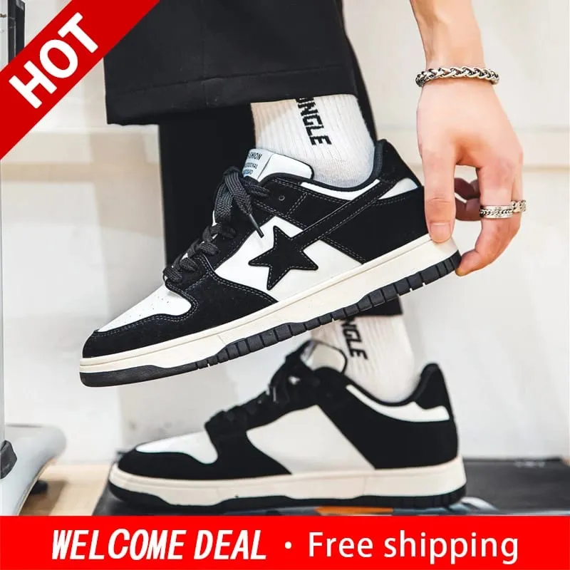 Men Women Classic Skateboard Shoes Casual Sneakers Flat Non‑Slip Breathable Fashion Street Style Board Shoes for Daily Outdoor W