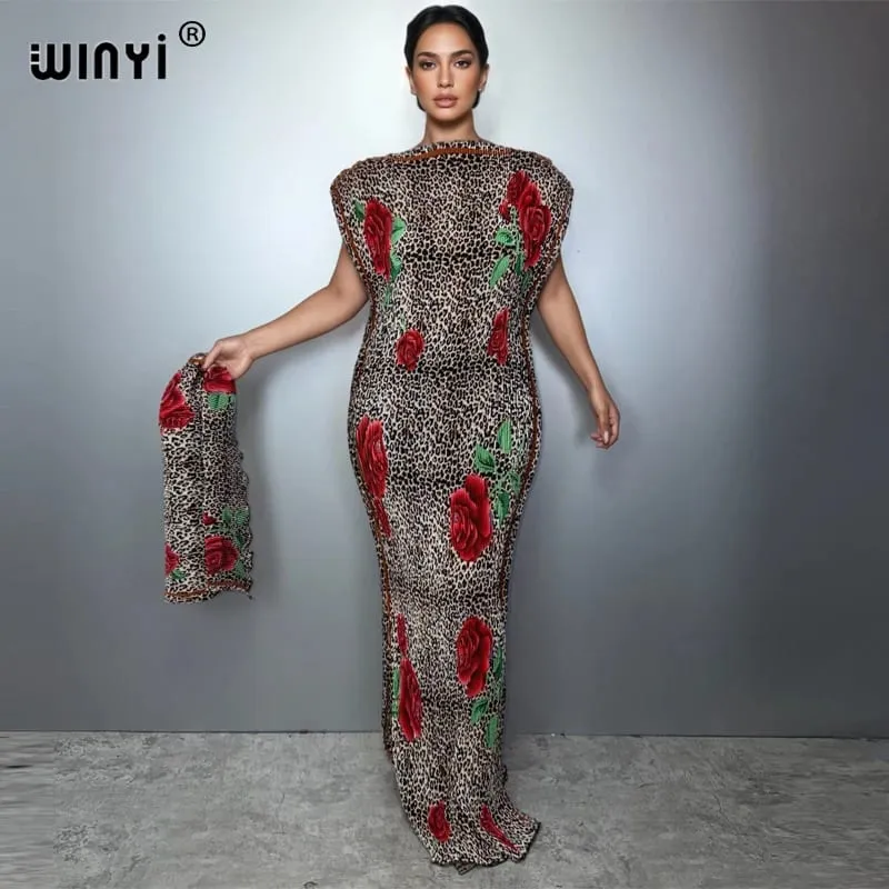 Pleated Elastic Slim Dress Women Crumple Design Pleated Luxury Abaya Muslim Party Dress Poncho for Women Beach Wear Kaftan