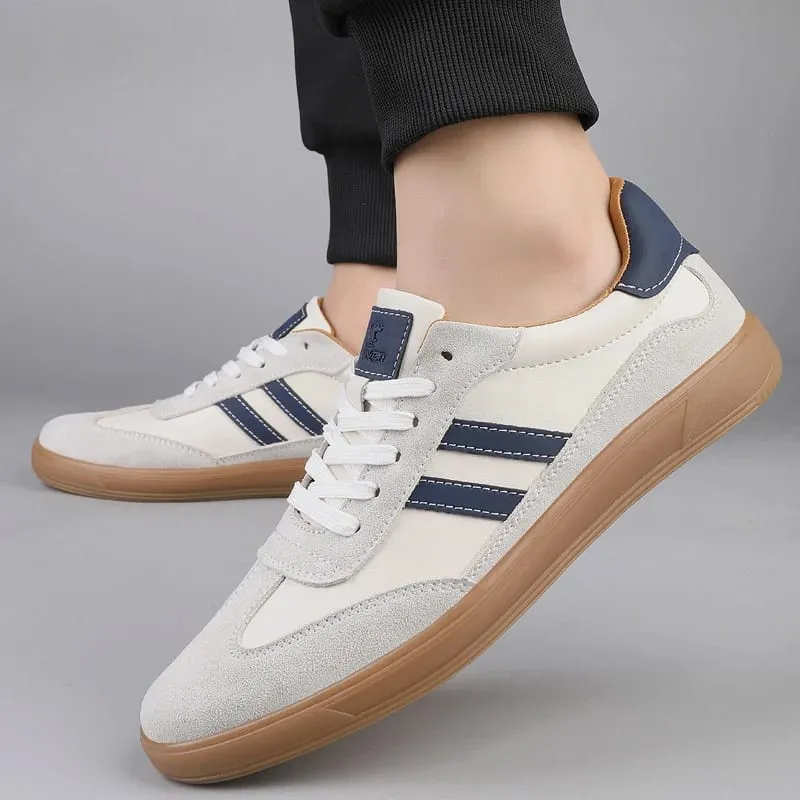 High Quality Leather Sneakers Men Trainers Classic Casual Sports Shoes Man Flat Sneakers Outdoor Non-slip Men's Skateboard Shoes