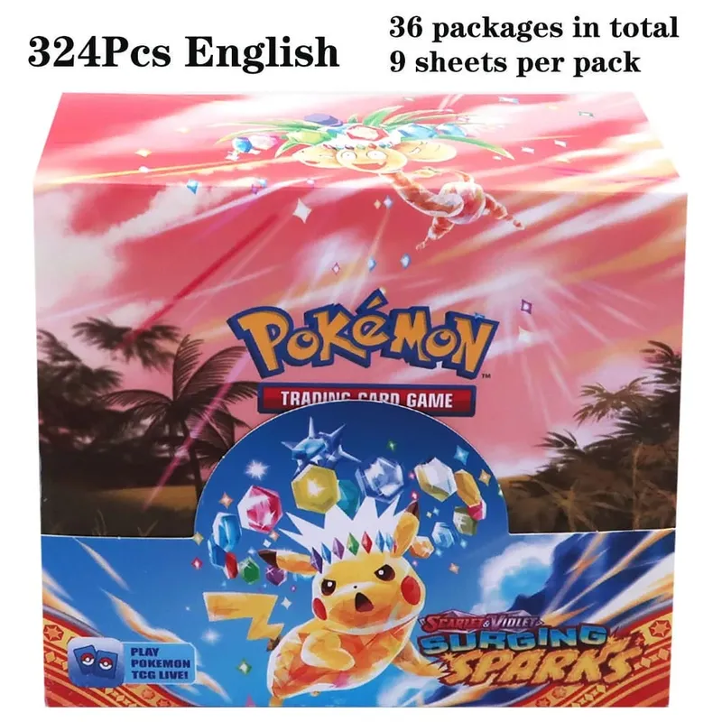 324 pièces Pokemon TCG: épée et bouclier tempête obligations Booster boîte jeu de cartes à collectionner carte Pokemon enfants jouets jeu de société