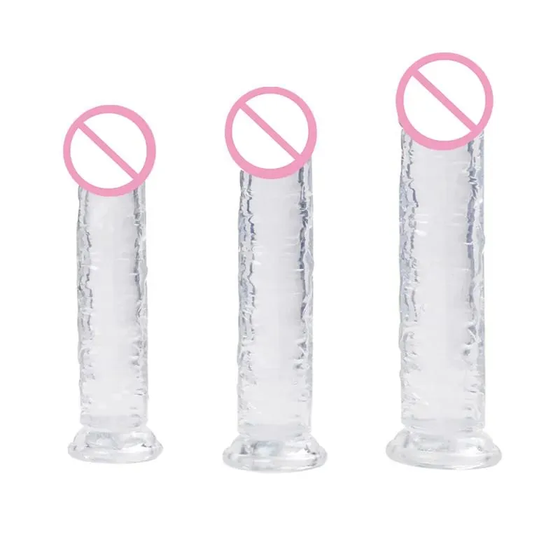 Transparent Soft Jelly Dildos Strong Suction Cup Female Anal Masturbator Clitoral Stimulator Big Dick Lesbian Women Sex Toys 18+