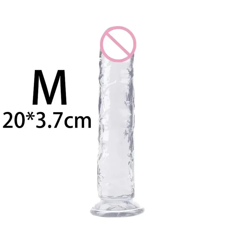 Cheap Women Erotic Anal 5 Colors Big Transparent Dildo Suction Cup Jelly Dick Sex Toys Soft Clitori Vaginal Masturbators Penis
