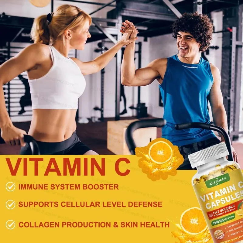 Vitamin C Capsules 1000 Mg -High Absorption - Antioxidant for Skin Support Collagen Immune System Health