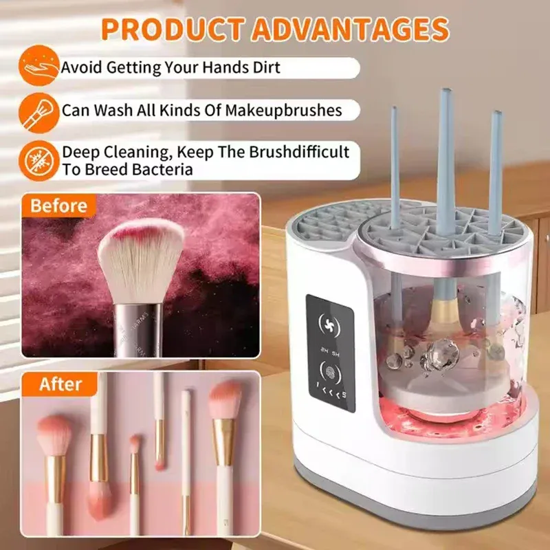 NEW Electric 3 IN 1 Makeup Brush Cleaneing Machine Makeup Brush Dryer Portable Automatic USB Cosmetic Brushes Cleaner Tool