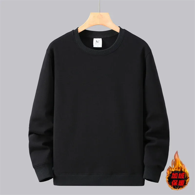 Large Size Men's Sweatshirt Crewneck Pullover Male Extra Big Plus 7XL 10XL 12XL Autumn Winter Fleece Lined Casual Clothing Loose
