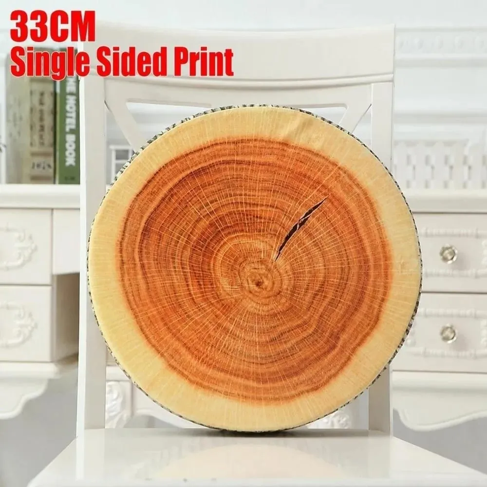 Creative Round Fruit Pillow Fruit Slice Print Plush Fabric Seat Cushion Simulation Stuffed Inner Plush Pillow Sofa Decor