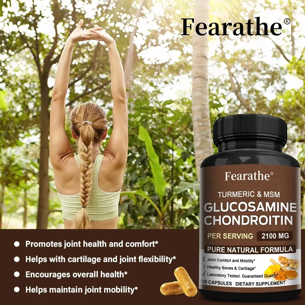 Glucosamine Chondroitin MSM – Joint Support Supplement for Women and Men with Glucosamine Sulfate for Cartilage and Flexibility