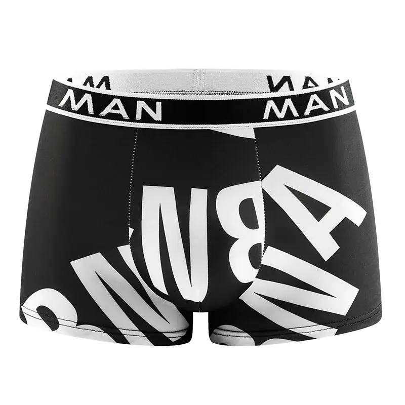 6PCS/SET Men's Underwear Ice Slik Men Panties Boys' Boxing Letter Printed Underwear Plus Size L-4XL Breathable Boxer Shorts