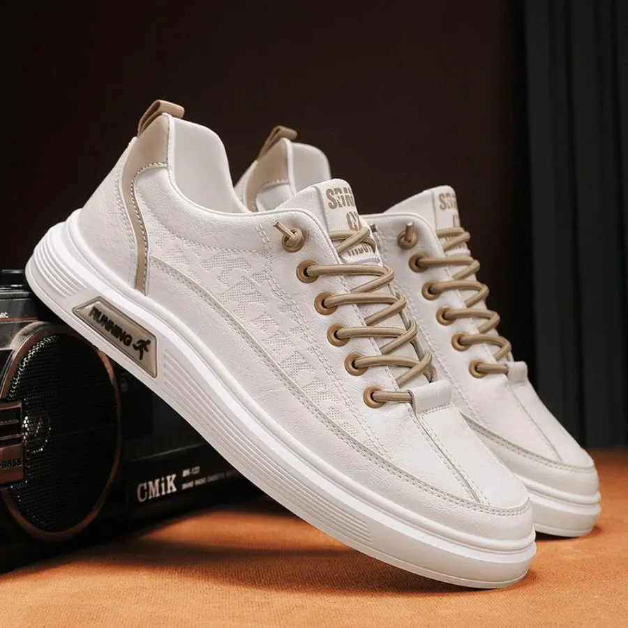 Men's Fashionable Solid Color Low-Top Shoes Comfortable Non-Slip Durable Casual Sneakers Suitable for Men's Outdoor Activities
